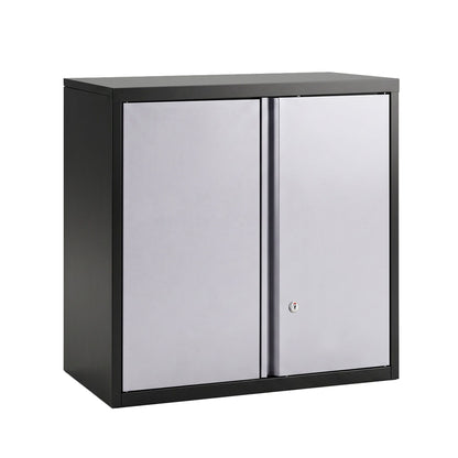 Giantz Steel Tool Cabinet Wall Mount Adjustable Shelf Garage Storage Lockable Black Grey-Home &amp; Garden > Storage > Storage Cabinets &amp; Lockers-PEROZ Accessories