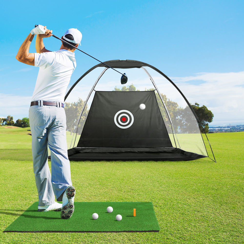 Everfit 3M Golf Practice Net And Training Mat Set Driving Target Black-Sports &amp; Fitness > Golf > Golf Training Aids-PEROZ Accessories