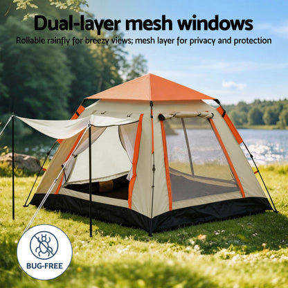 Weisshorn Pop Up Camping Tent 3-4 Person Automatic Tent Instant Setup Waterproof-Outdoor Recreation > Camping > Tents-PEROZ Accessories