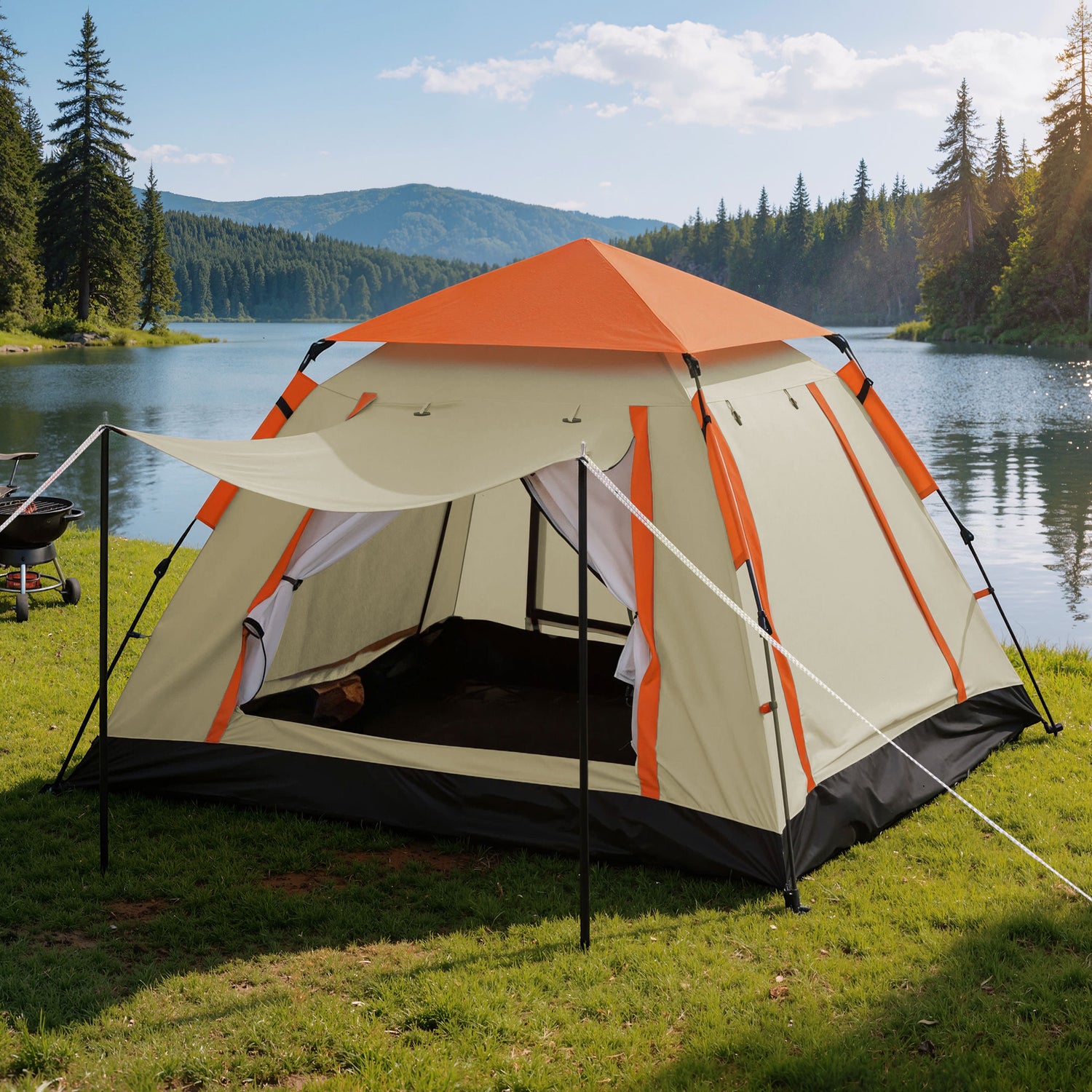 Weisshorn Pop Up Camping Tent 3-4 Person Automatic Tent Instant Setup Waterproof-Outdoor Recreation > Camping > Tents-PEROZ Accessories