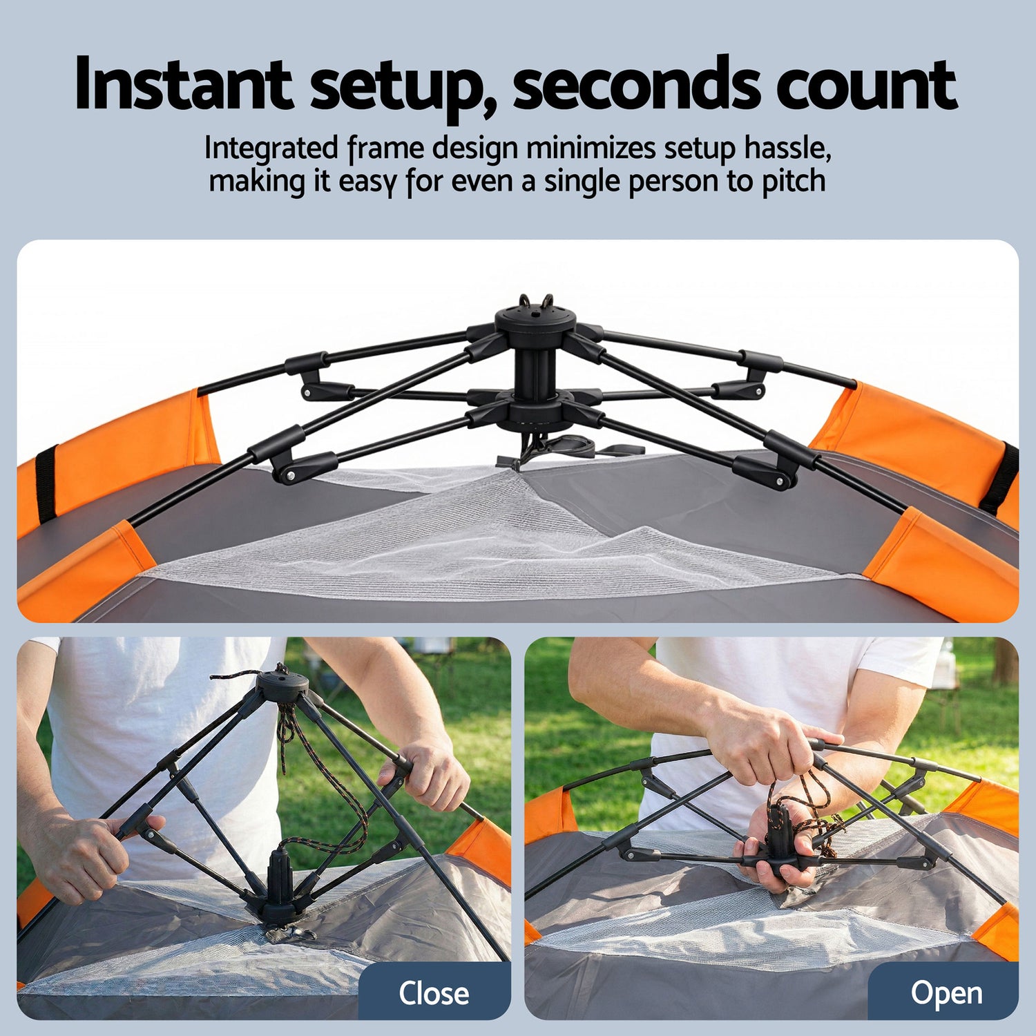 Weisshorn 2 Person Instant Pop Up Camping Tent Automatic Waterproof Hiking Beach-Outdoor Recreation > Camping > Tents-PEROZ Accessories