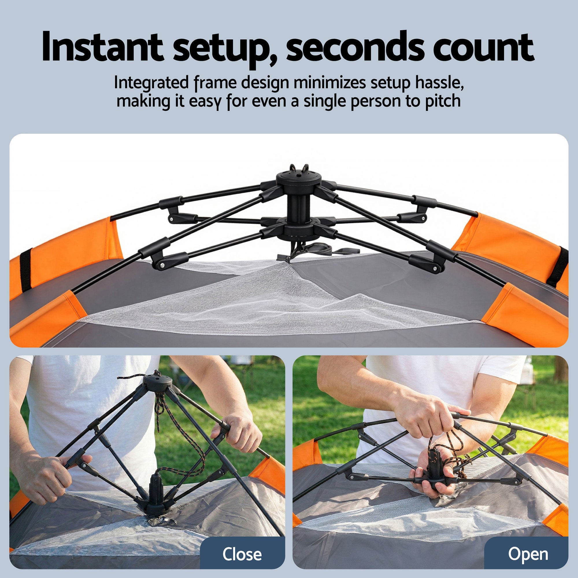 Weisshorn 2 Person Instant Pop Up Camping Tent Automatic Waterproof Hiking Beach-Outdoor Recreation > Camping > Tents-PEROZ Accessories