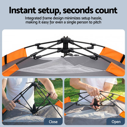 Weisshorn 2 Person Instant Pop Up Camping Tent Automatic Waterproof Hiking Beach-Outdoor Recreation > Camping > Tents-PEROZ Accessories