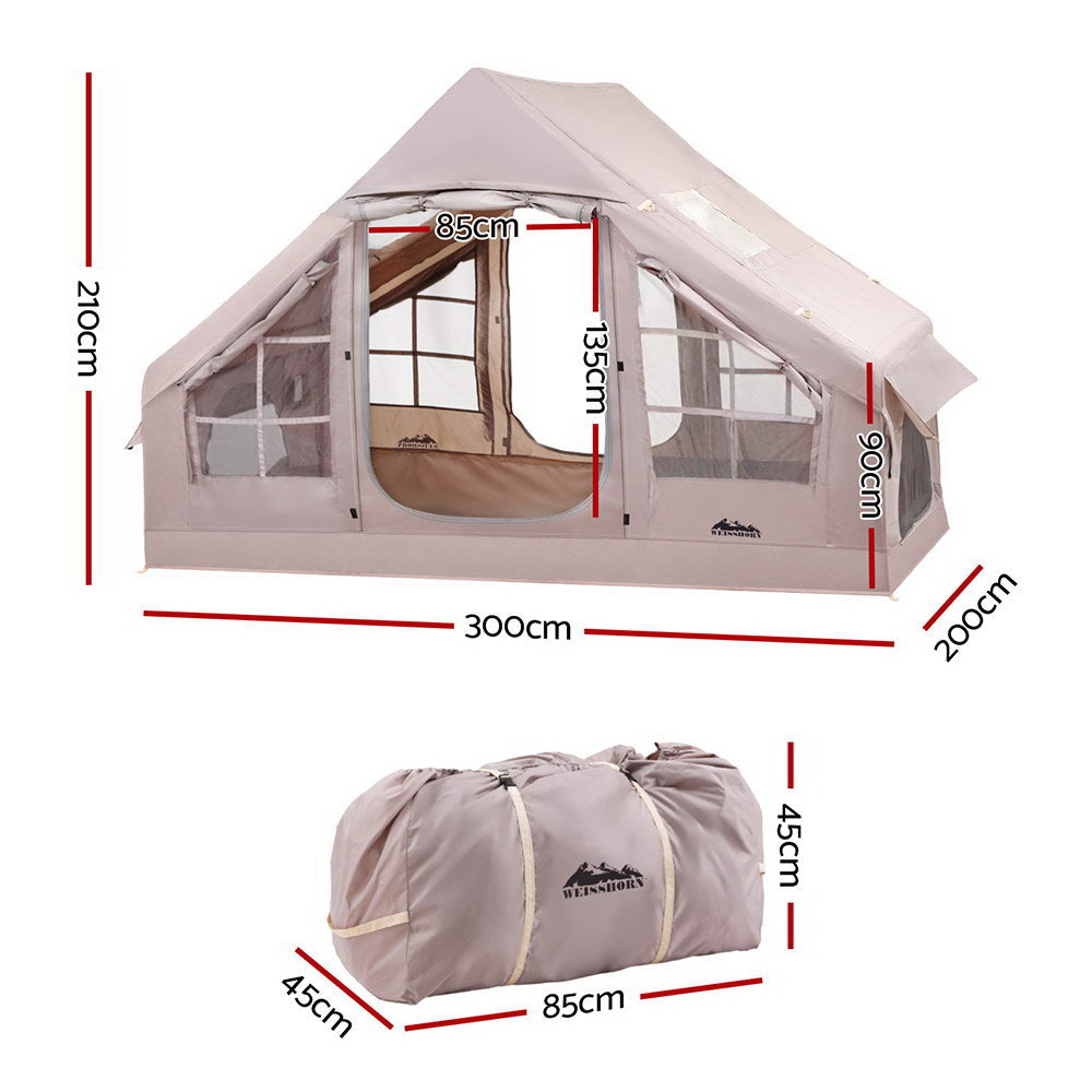 Weisshorn Camping Tent Inflatable Beach Tent 6 Person 300CM-Outdoor Recreation &gt; Camping &gt; Tents-PEROZ Accessories