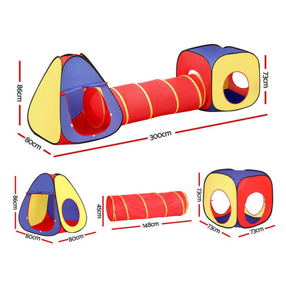 Keezi Kids Playhouse Play Tent Pop Up Teepee Castle Crawl Tunnel Outdoor Indoor Toys Children Gift-Baby &amp; Kids &gt; Baby &amp; Kid&