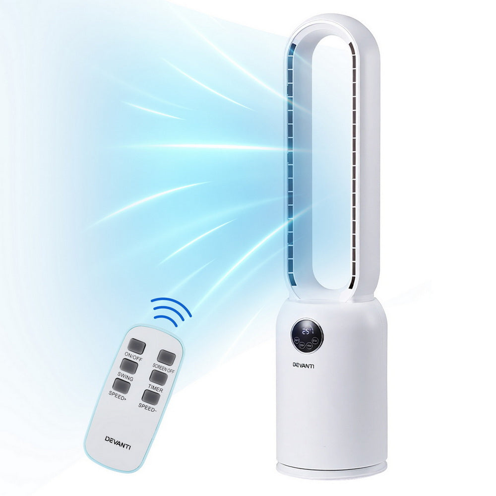 Devanti 2in1 Bladeless Fan Air Purification W/ Remote 88cm-Appliances &gt; Fans &gt; Portable Fans-PEROZ Accessories