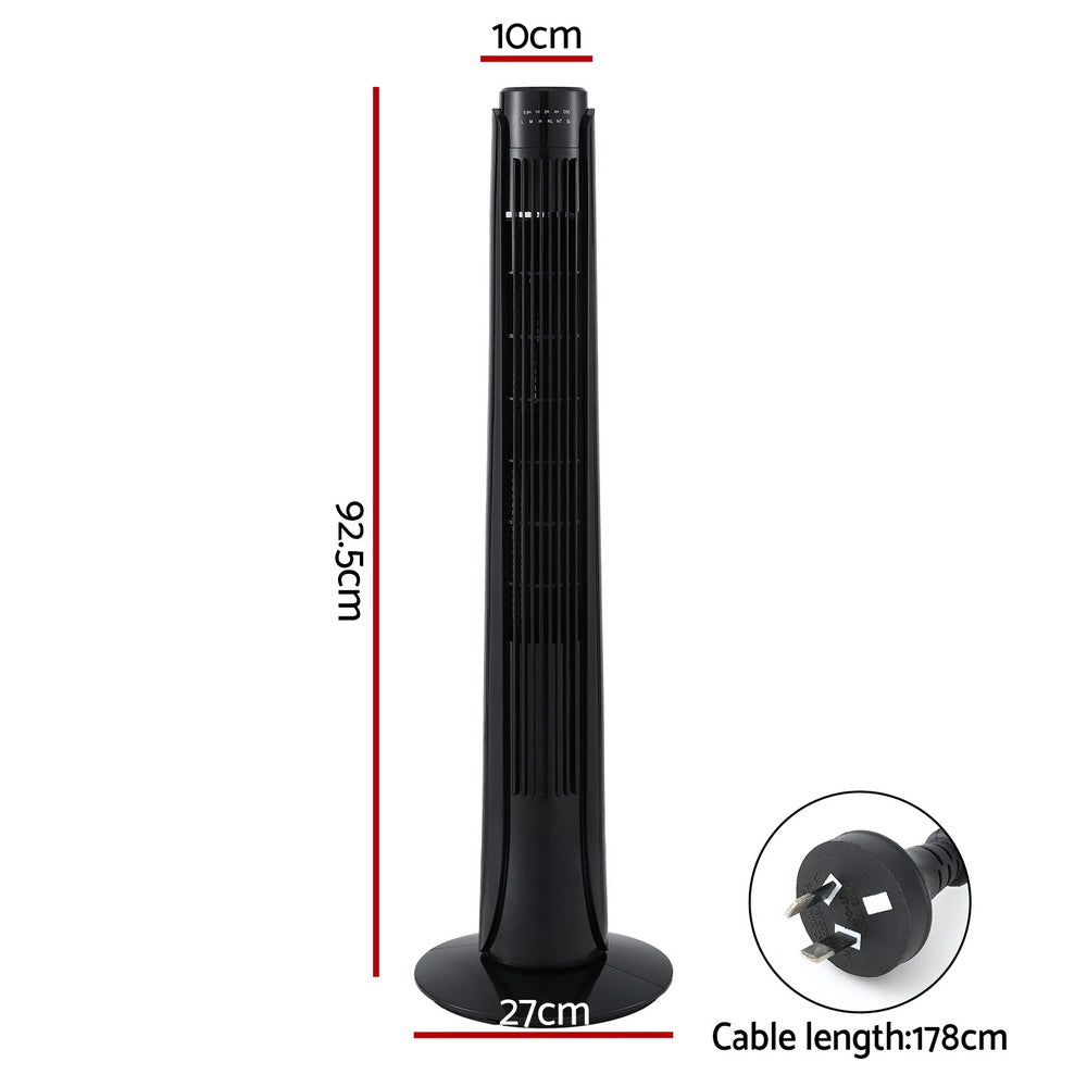 Devanti Tower Fan Oscillating 3 Speeds with Remote 93cm-Appliances &gt; Fans &gt; Ceiling Fans-PEROZ Accessories