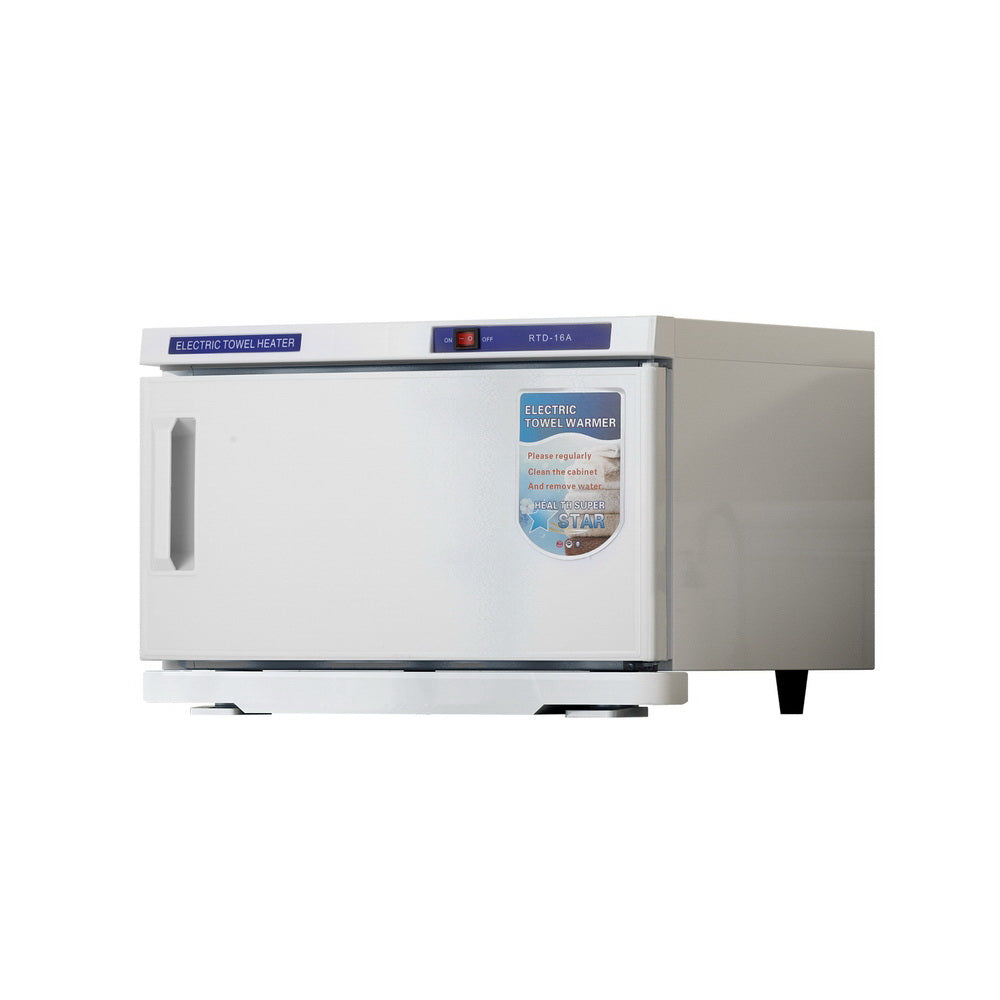 Devanti 16L Towel Warmer UV Sterilizer Heater Cabinet Beauty SPA Salon White-Tools &gt; Tools Storage-PEROZ Accessories