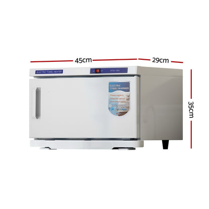 Devanti 16L Towel Warmer UV Sterilizer Heater Cabinet Beauty SPA Salon White-Tools &gt; Tools Storage-PEROZ Accessories