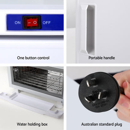 Devanti 16L Towel Warmer UV Sterilizer Heater Cabinet Beauty SPA Salon White-Tools &gt; Tools Storage-PEROZ Accessories