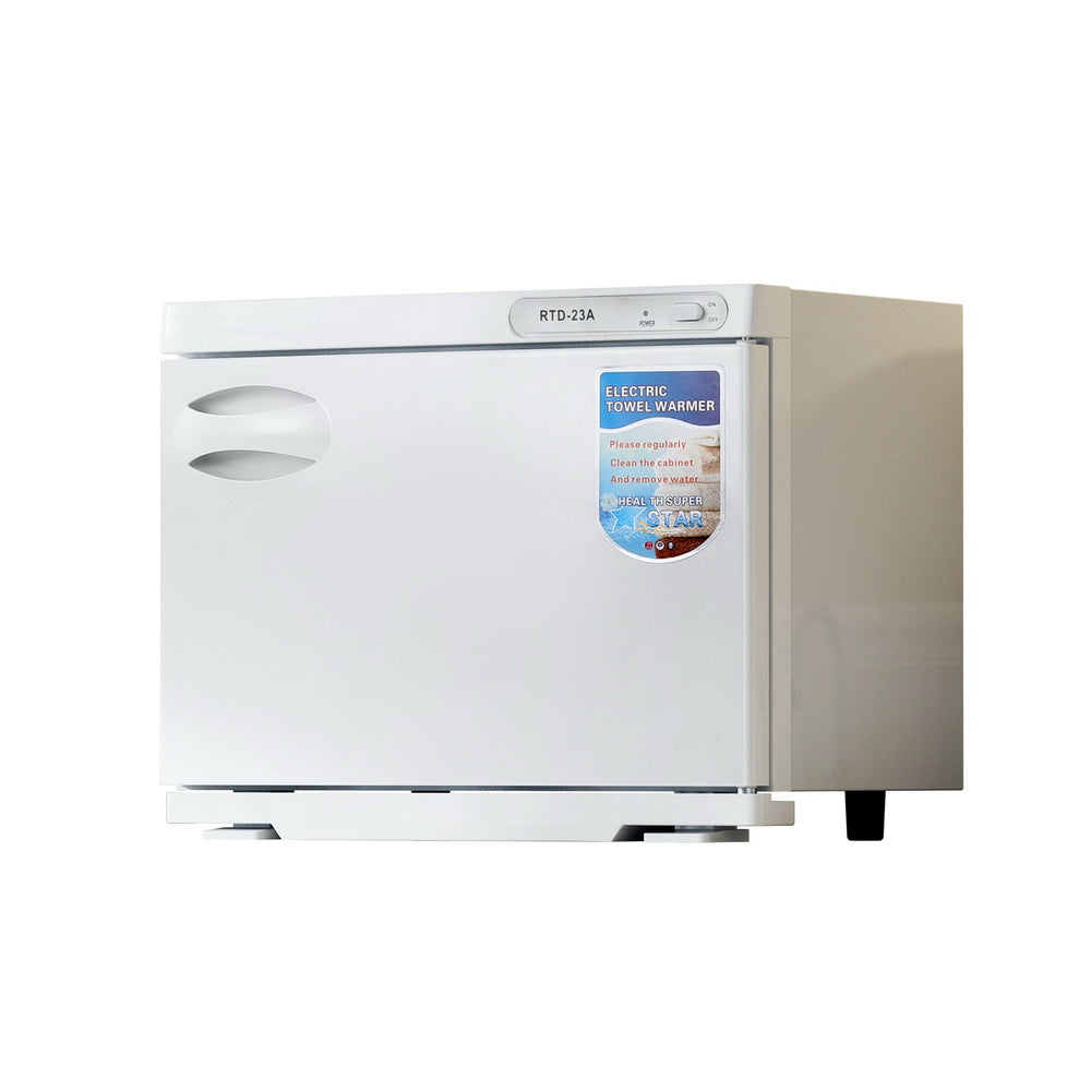 Devanti 23L Towel Warmer UV Sterilizer Heater Cabinet Beauty SPA Salon White-Tools &gt; Tools Storage-PEROZ Accessories