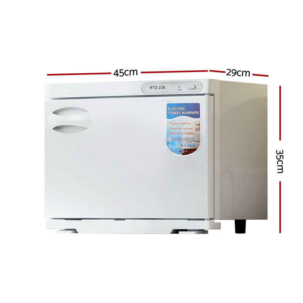 Devanti 23L Towel Warmer UV Sterilizer Heater Cabinet Beauty SPA Salon White-Tools &gt; Tools Storage-PEROZ Accessories