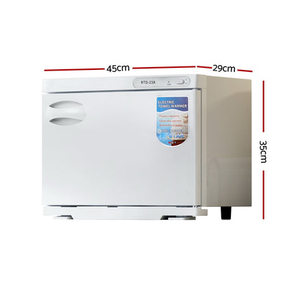 Devanti 23L Towel Warmer UV Sterilizer Heater Cabinet Beauty SPA Salon White-Tools &gt; Tools Storage-PEROZ Accessories