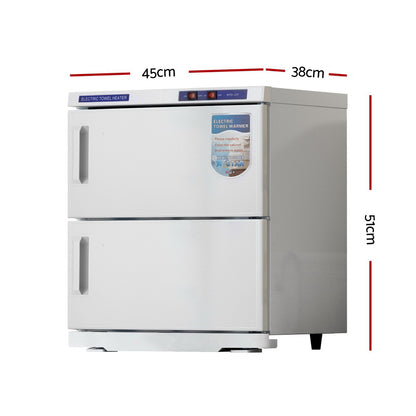 Devanti 32L Towel Warmer UV Sterilizer Heater Cabinet Beauty SPA Salon White-Tools &gt; Tools Storage-PEROZ Accessories