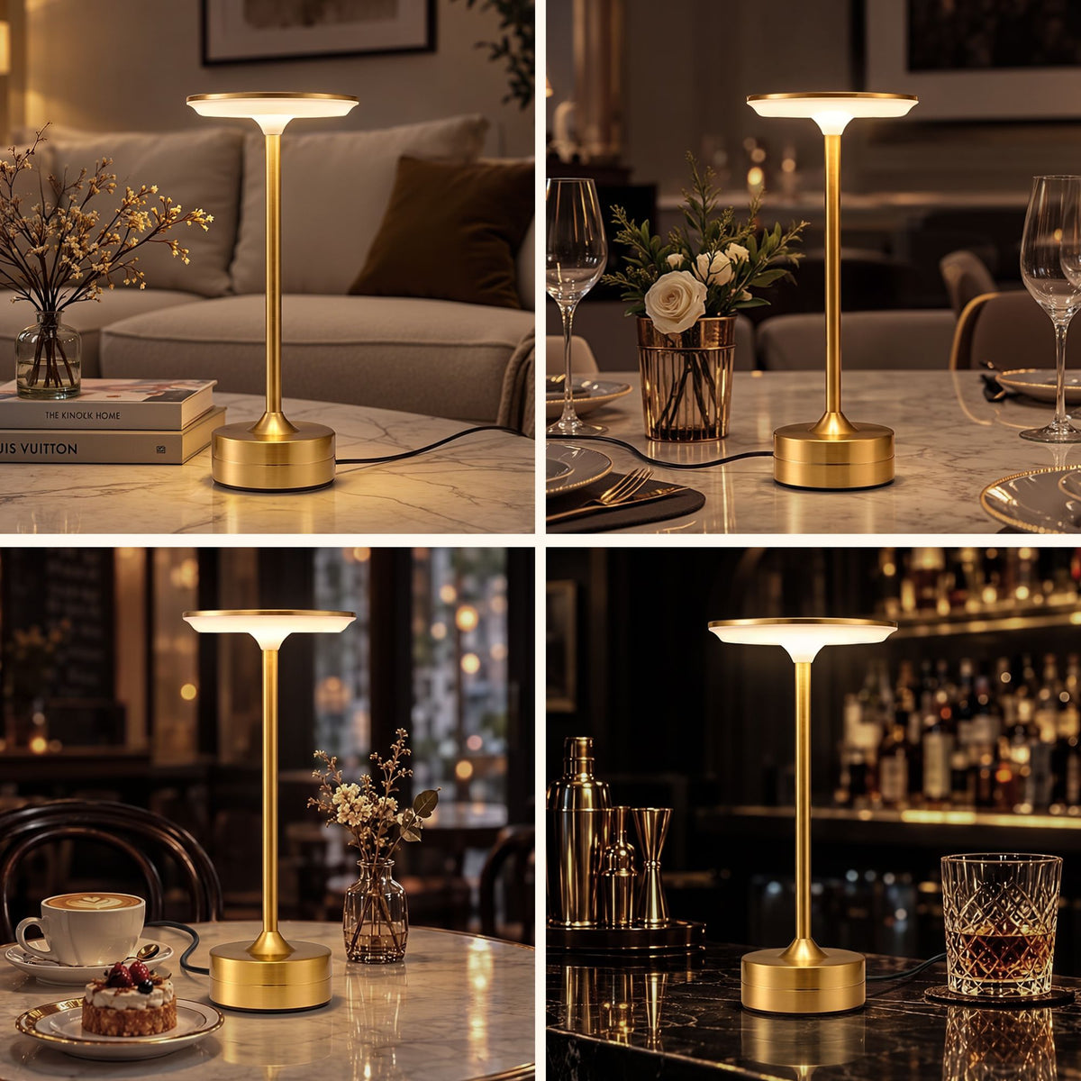Artiss Gold Touch Table Lamp, Warm to Cool White LED, Dimmable 3000-6000K 24 LEDs, Type-C-Home &amp; Garden > Lighting > Table Lamps-PEROZ Accessories