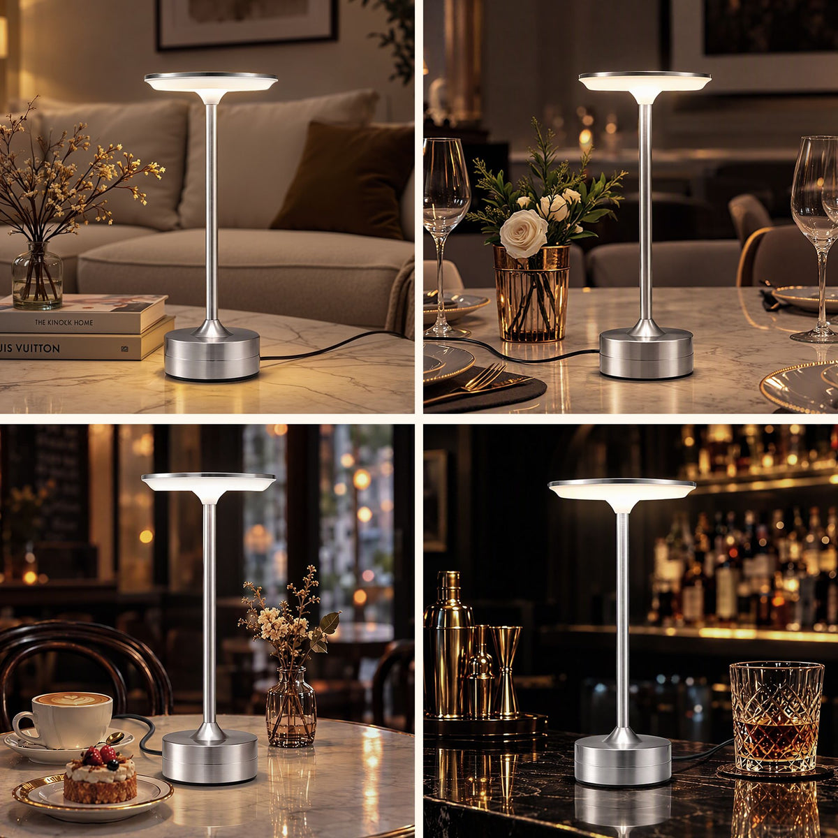 Artiss Silver Touch Table Lamp, Warm to Cool White LED, Dimmable 3000-6000K 24 LEDs, Type-C-Home &amp; Garden > Lighting > Table Lamps-PEROZ Accessories