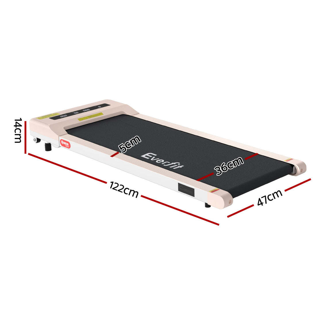 Everfit Treadmill Electric Walking Pad Under Desk Home Gym Fitness 360mm Pink-Walking Pad-PEROZ Accessories