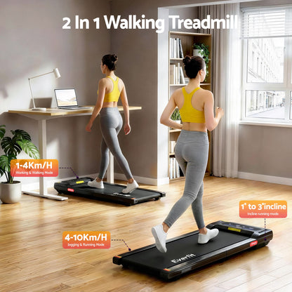 Everfit Walking Pad Treadmill 2 in 1 Foldable Under Desk for Home Gym With 38cm Belt With APP-Sports &amp; Fitness > Exercise, Gym &amp; Fitness > Treadmills-PEROZ Accessories