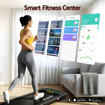 Everfit Walking Pad Treadmill 2 in 1 Foldable Under Desk for Home Gym With 38cm Belt With APP-Sports &amp; Fitness > Exercise, Gym &amp; Fitness > Treadmills-PEROZ Accessories