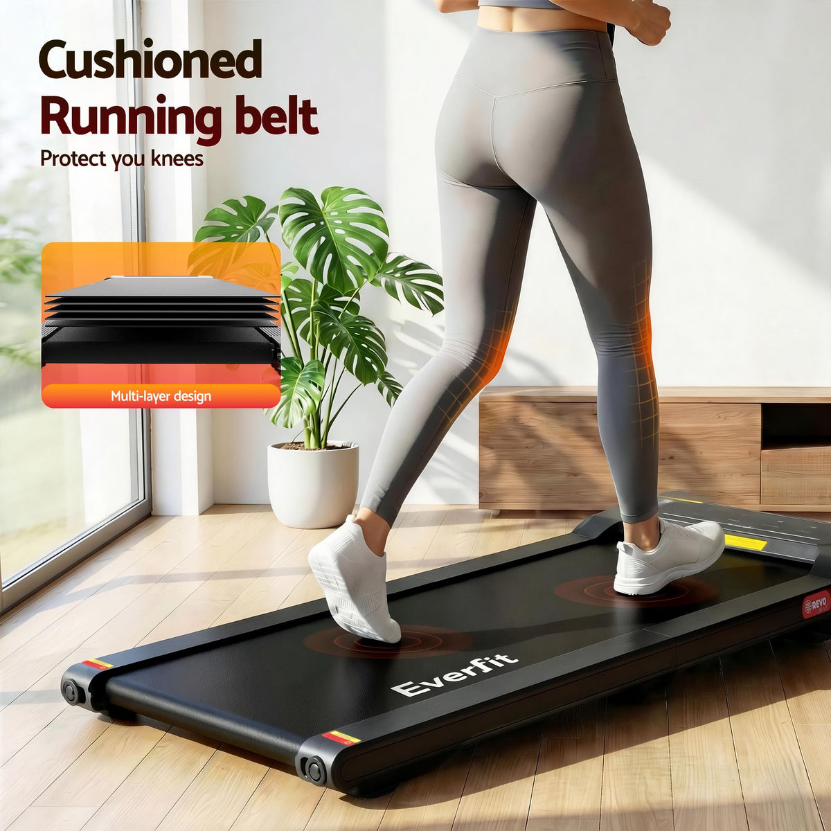 Everfit Walking Pad Treadmill 2 in 1 Foldable Under Desk for Home Gym With 38cm Belt With APP-Sports &amp; Fitness > Exercise, Gym &amp; Fitness > Treadmills-PEROZ Accessories