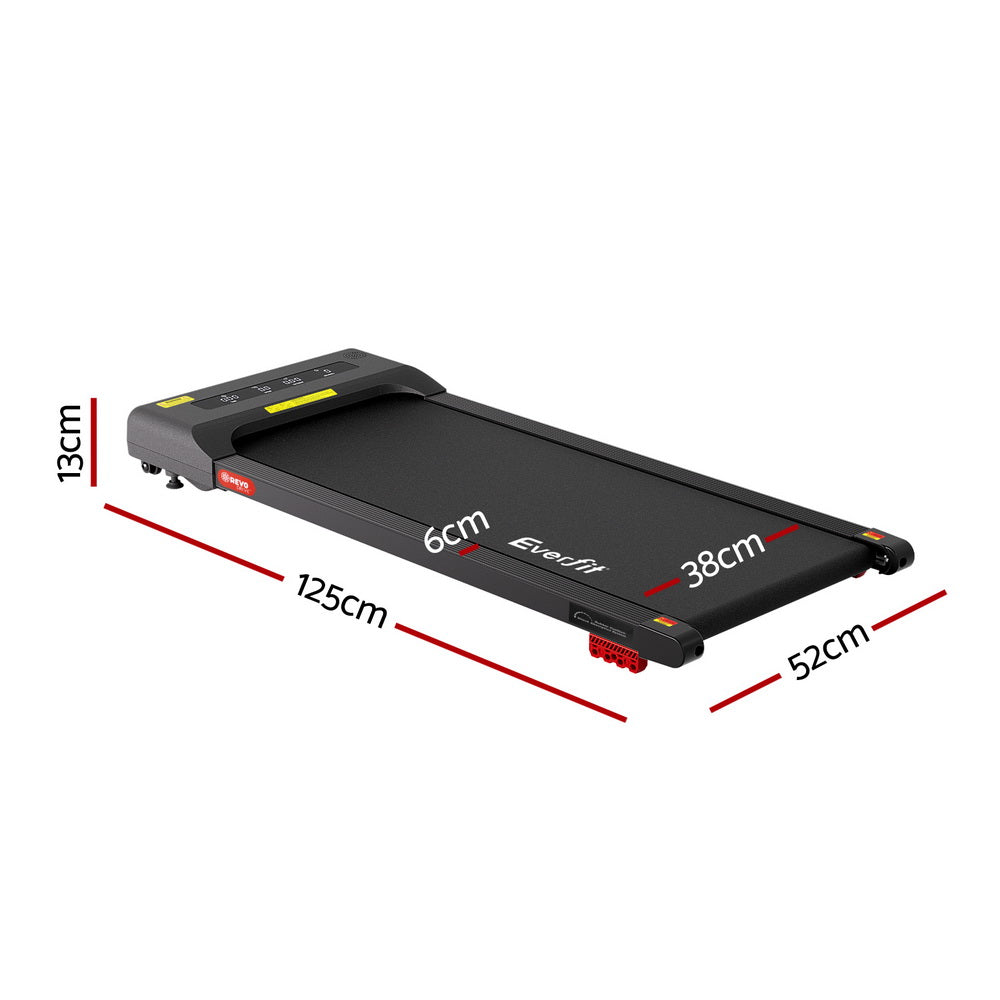Everfit Treadmill Electric Walking Pad Incline Under Desk Home Gym 380mm Black-Sports &amp; Fitness &gt; Exercise, Gym &amp; Fitness &gt; Treadmills-PEROZ Accessories