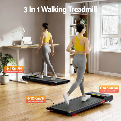 Everfit Treadmill Electric Walking Pad Incline Under Desk Home Gym 380mm Black-Sports &amp; Fitness > Exercise, Gym &amp; Fitness > Treadmills-PEROZ Accessories