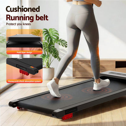 Everfit Treadmill Electric Walking Pad Incline Under Desk Home Gym 380mm Black-Sports &amp; Fitness > Exercise, Gym &amp; Fitness > Treadmills-PEROZ Accessories