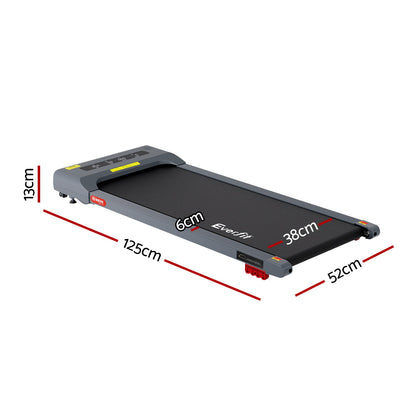 Everfit Treadmill Electric Walking Pad Incline Under Desk Home Gym 380mm Grey-Sports &amp; Fitness &gt; Exercise, Gym &amp; Fitness &gt; Treadmills-PEROZ Accessories