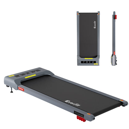 Everfit Treadmill Electric Walking Pad Incline Under Desk Home Gym 380mm Grey-Sports &amp; Fitness > Exercise, Gym &amp; Fitness > Treadmills-PEROZ Accessories