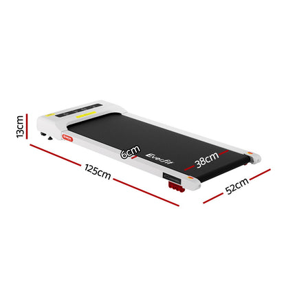 Everfit Treadmill Electric Walking Pad Incline Under Desk Home Gym 380mm White-Sports &amp; Fitness &gt; Exercise, Gym &amp; Fitness &gt; Treadmills-PEROZ Accessories