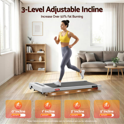 Everfit Treadmill Electric Walking Pad Incline Under Desk Home Gym 380mm White-Sports &amp; Fitness > Exercise, Gym &amp; Fitness > Treadmills-PEROZ Accessories