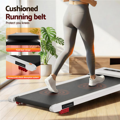 Everfit Treadmill Electric Walking Pad Incline Under Desk Home Gym 380mm White-Sports &amp; Fitness > Exercise, Gym &amp; Fitness > Treadmills-PEROZ Accessories
