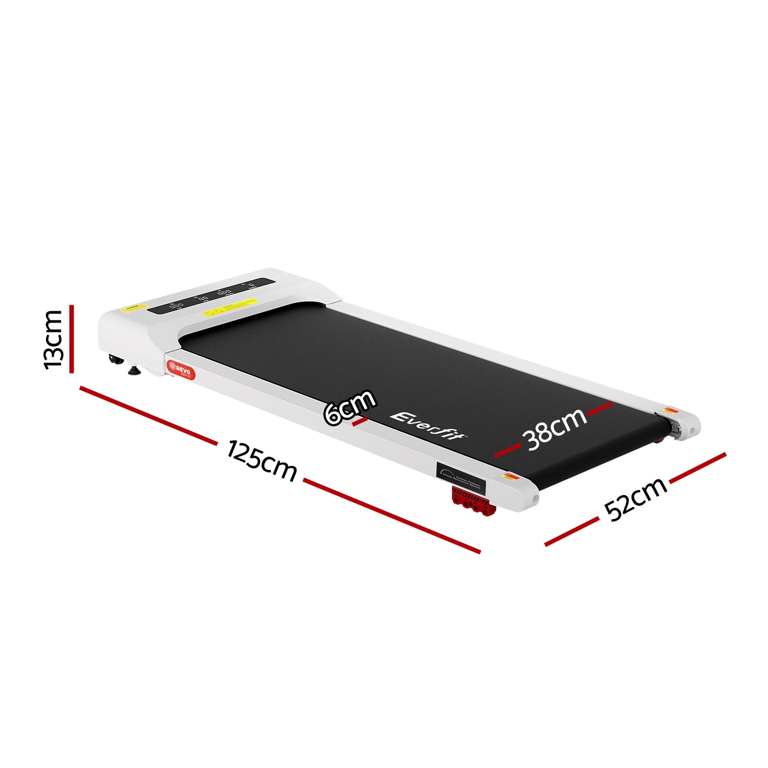 Everfit Treadmill Electric Walking Pad Incline Under Desk Home Gym 380mm White-Sports &amp; Fitness > Exercise, Gym &amp; Fitness > Treadmills-PEROZ Accessories