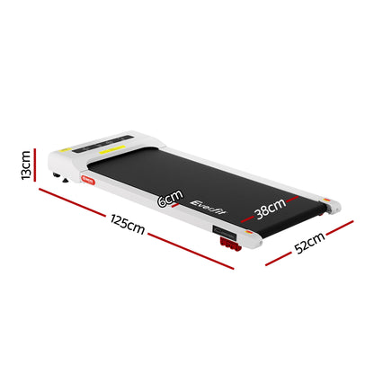 Everfit Treadmill Electric Walking Pad Incline Under Desk Home Gym 380mm White-Sports &amp; Fitness > Exercise, Gym &amp; Fitness > Treadmills-PEROZ Accessories