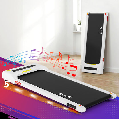Everfit Treadmill Electric Walking Pad Incline Under Desk Home Gym 380mm White-Sports &amp; Fitness > Exercise, Gym &amp; Fitness > Treadmills-PEROZ Accessories