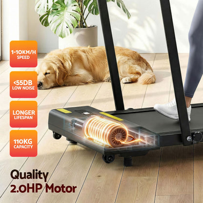 Everfit 2 in 1 Treadmill Electric Walking Pad Under Desk Home Gym Fitness 380mm Black-Walking Pad-PEROZ Accessories