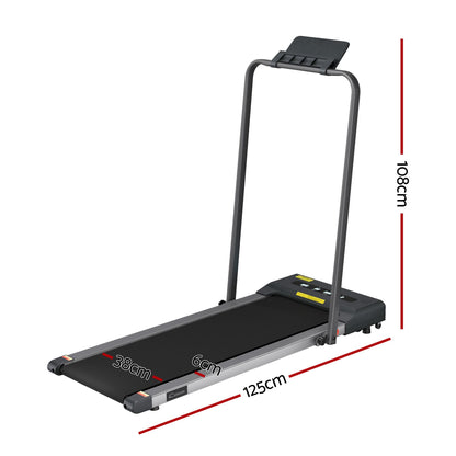 Everfit 2 in 1 Treadmill Electric Walking Pad Under Desk Home Gym Fitness 380mm Grey-Walking Pad-PEROZ Accessories