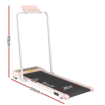 Everfit Treadmill Electric Walking Pad Under Desk Home Gym Fitness 380mm Pink-Sports &amp; Fitness &gt; Exercise, Gym &amp; Fitness &gt; Treadmills-PEROZ Accessories