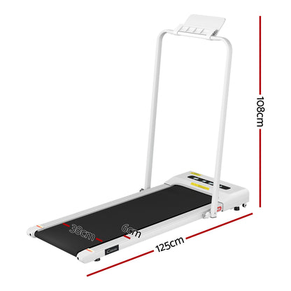 Everfit 2 in 1 Treadmill Electric Walking Pad Under Desk Home Gym Fitness 380mm White-Walking Pad-PEROZ Accessories