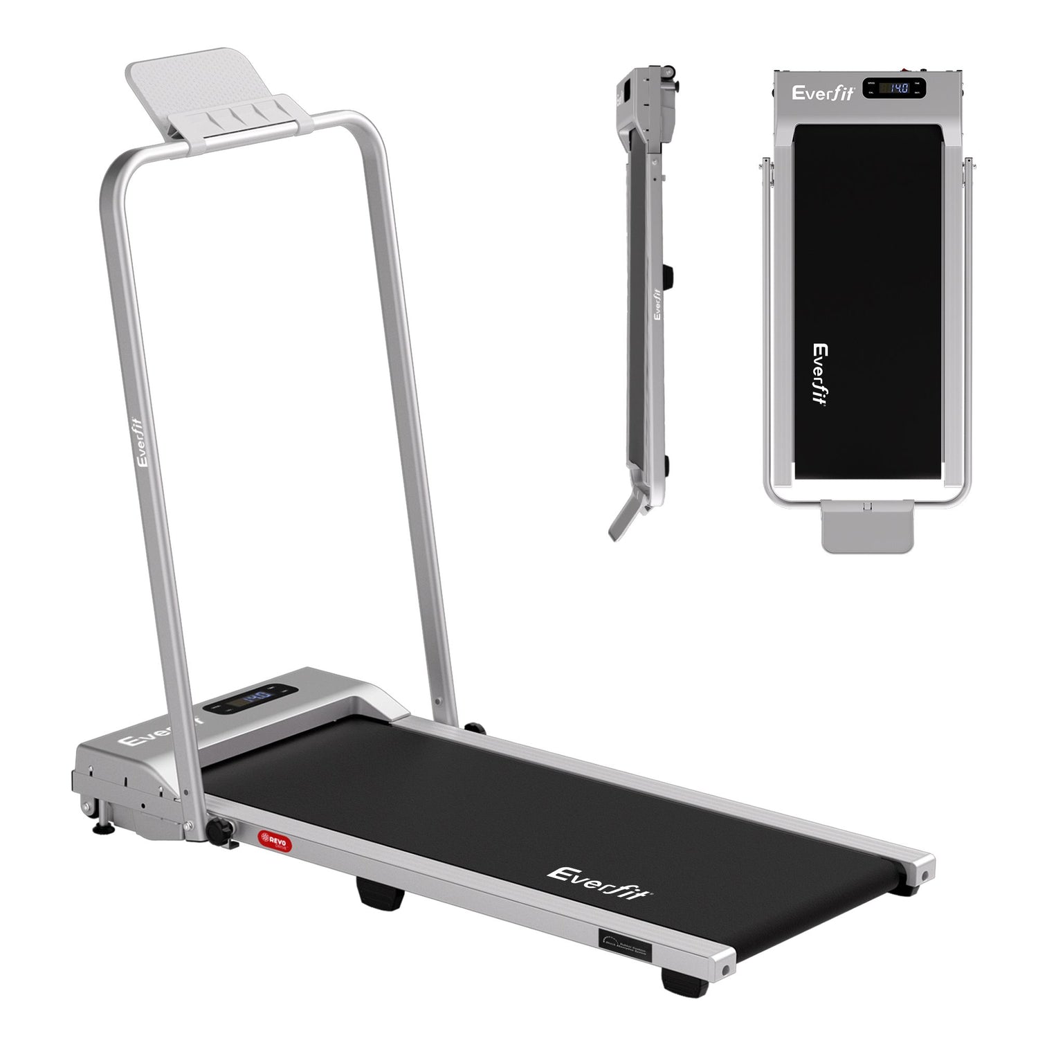 Everfit 3 in 1 Walking Pad Treadmill 12% Incline Foldable Under Desk Treadmills for Home Gym With 38cm Wide Belt Silver
