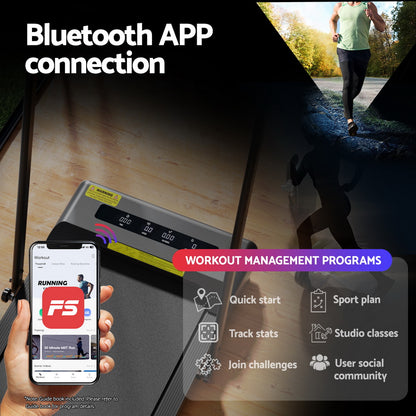 Everfit Treadmill Electric Walking Pad Incline Under Desk 380mm Black-Sports &amp; Fitness &gt; Exercise, Gym &amp; Fitness &gt; Treadmills-PEROZ Accessories