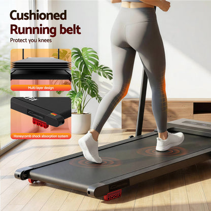 Everfit Treadmill Electric Walking Pad Incline Under Desk 380mm Black-Sports &amp; Fitness > Exercise, Gym &amp; Fitness > Treadmills-PEROZ Accessories