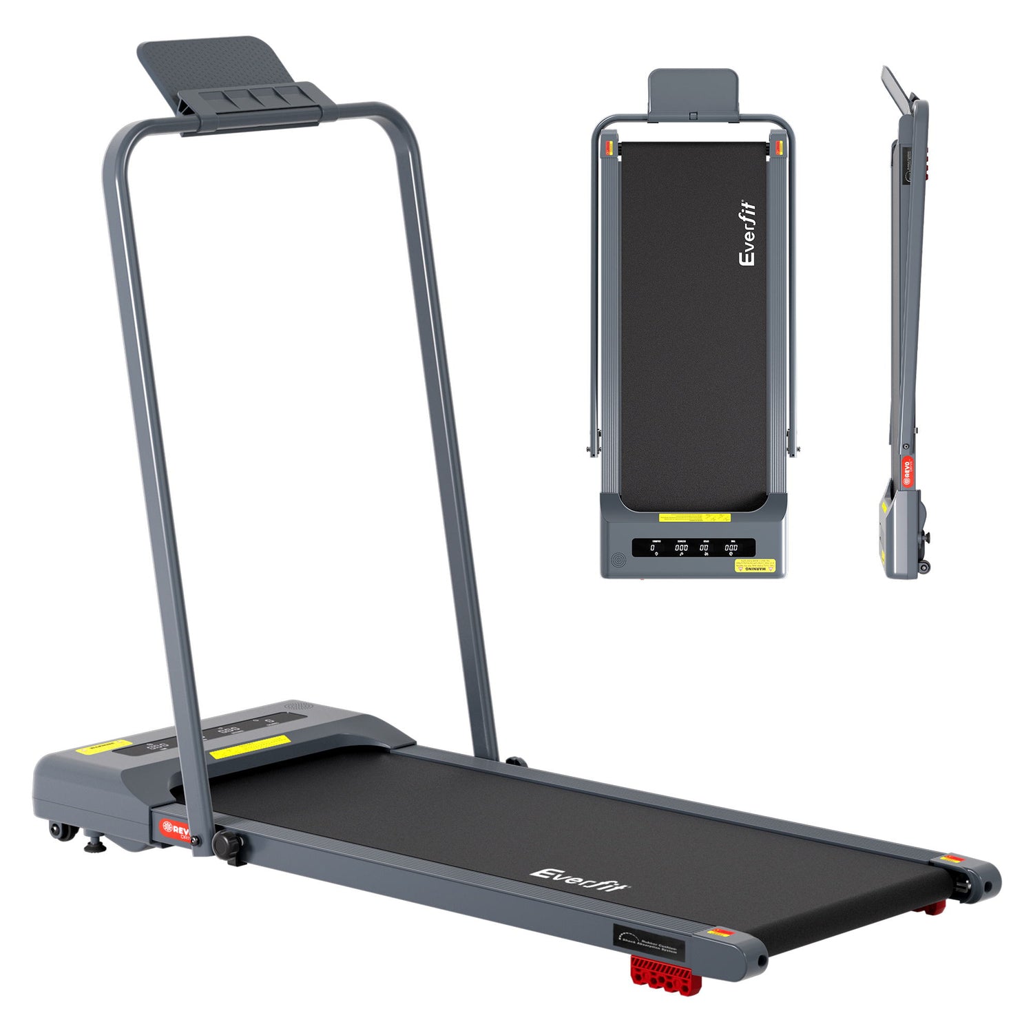 Everfit Treadmill Electric Walking Pad Incline Under Desk 380mm Grey-Sports &amp; Fitness > Exercise, Gym &amp; Fitness > Treadmills-PEROZ Accessories