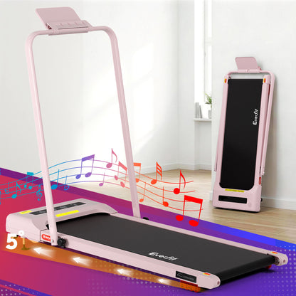 Everfit Treadmill Electric Walking Pad Incline Under Desk 380mm Pink-Sports &amp; Fitness > Exercise, Gym &amp; Fitness > Treadmills-PEROZ Accessories