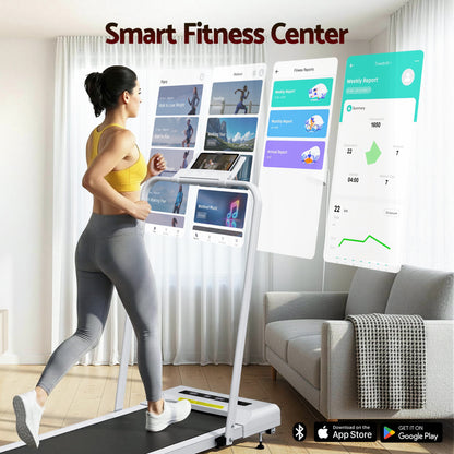 Everfit Treadmill Electric Walking Pad Incline Under Desk 380mm White-Sports &amp; Fitness > Exercise, Gym &amp; Fitness > Treadmills-PEROZ Accessories