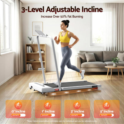 Everfit Treadmill Electric Walking Pad Incline Under Desk 380mm White-Sports &amp; Fitness > Exercise, Gym &amp; Fitness > Treadmills-PEROZ Accessories