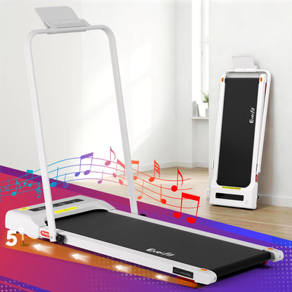 Everfit Treadmill Electric Walking Pad Incline Under Desk 380mm White-Sports &amp; Fitness > Exercise, Gym &amp; Fitness > Treadmills-PEROZ Accessories