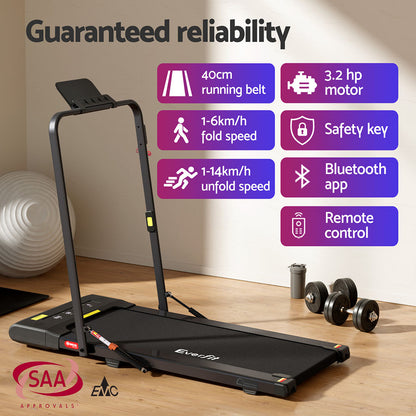 Everfit Treadmill Electric Walking Pad Under Desk Home Gym Fitness 400mm Black-Sports &amp; Fitness &gt; Exercise, Gym &amp; Fitness &gt; Treadmills-PEROZ Accessories