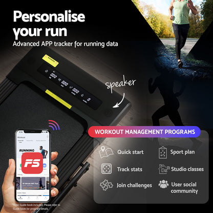 Everfit Treadmill Electric Walking Pad Under Desk Home Gym Fitness 400mm Black-Sports &amp; Fitness &gt; Exercise, Gym &amp; Fitness &gt; Treadmills-PEROZ Accessories