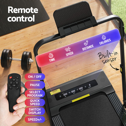 Everfit Treadmill Electric Walking Pad Under Desk Home Gym Fitness 400mm Black-Sports &amp; Fitness &gt; Exercise, Gym &amp; Fitness &gt; Treadmills-PEROZ Accessories